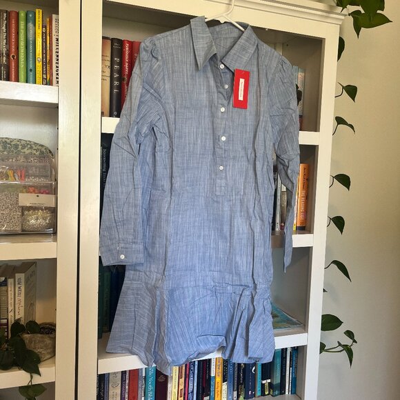 Blue chambray mini dress - Picture 1 of 3